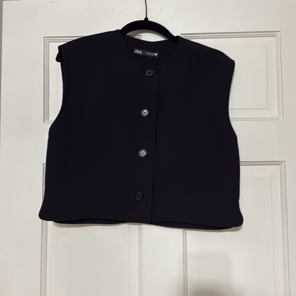 Zara crop top black vest top zw collection M - Picture 2 of 3
